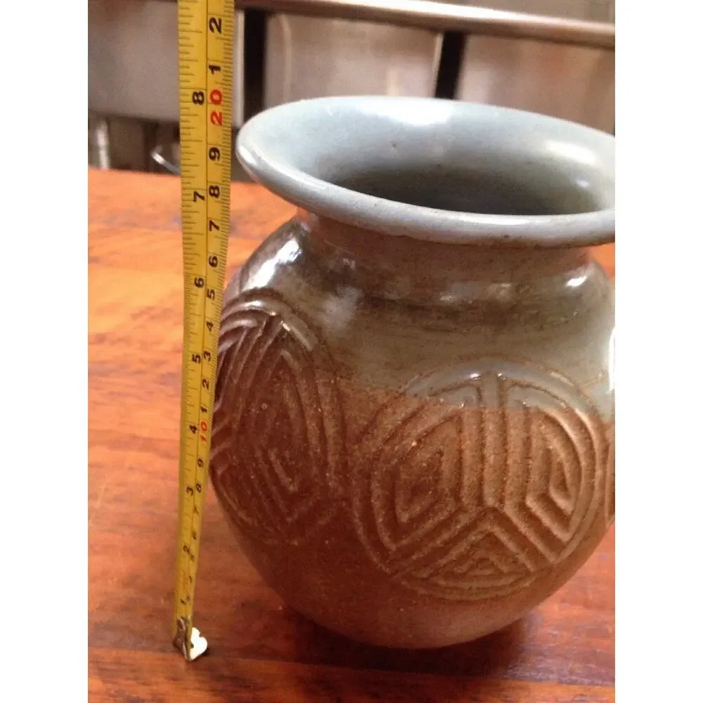 Japanese Asian Style Studio Art Pottery Stoneware Ceramic Vase Signed Epstein